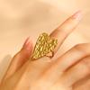 Anillo de acero de titanio con textura suave, estilo retro, de moda transfronteriza francesa, resistente a la decoloración, para niñas, con hardware para el dedo, anillo de cola