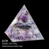 Transfronterizo 6cm Cristal Natural Letra Dorada Adorno Decorativo de Escritorio para el Hogar Pirámide de Resina para Chakra Yoga Meditación