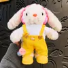 Novo Vestido de Pelúcia de Princesa Chaveiro de Coelho de Orelhas Longas Fofo Desenho Animado Fantasia de Coelho Boneca Pingente de Bolsa para Menina