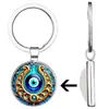 Fabricante de Origen Transfronterizo Azul Dorado Ojo de Diablo Ojo Maligno Gema del Tiempo Aleación Llavero Colgante