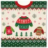 Mm352 Decoración de Suéter Navideño Feo Vajilla para Fiesta Navideña Set de 4 Piezas para 8 Personas Plato de Papel Navideño Vaso de Papel