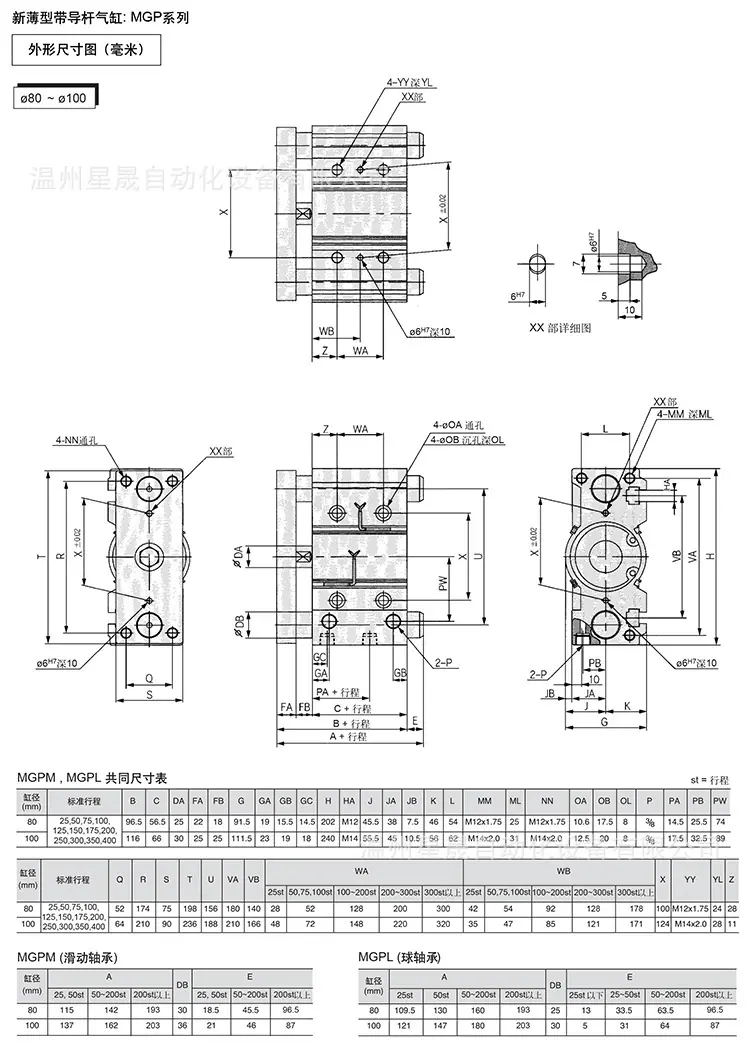 SMC型新薄型带导杆气缸