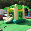 Cama elástica inflable con tobogán para niños, esquema de color azul y amarillo con casa inflable de zona de seguridad, equipo de entretenimiento para actividades al aire libre