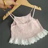 Novo Estilo Algodão Verão Meninas Camisa de Alça Conjunto Tricotado Sem Bolinhas Sem Estática Estilo Coreano Roupa Externa Vestido de Verão Infantil