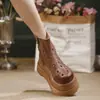 Zuecos de Piel Genuina con Suela Gruesa para Mujer, Sandalias Retro Caladas de Punta Redonda Grande, Nuevo Estilo Primavera/Verano 2026