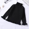 Suéter Espesso e Quente para Meninas para Outono e Inverno, Tricô Pulôver para Bebês, Camiseta Básica Tricotada de Cor Sólida para Crianças Pequenas