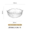 Tigela de vidro com bordas douradas irregulares de estilo japonês padrão de malha de martelo tigela de salada transparente tigela de frutas resistente ao calor tigela de sobremesa talheres atacado