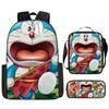 Mochila Doraemon Desenho Animado Anime Estudante do Ensino Fundamental e Médio Mochila Escolar Estampada 4-5-6 Série Pasta Estojo