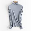 Nueva Seda de Morera Terciopelo Acanalado Calefactor Nutritivo para la Piel Multicolores Ropa Interior Térmica Camiseta Base para Mujer Ropa Cálida
