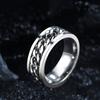 Anillo de Acero de Titanio de Moda Personalizado para Hombres con Diseño de Cadena Giratoria Estilo Europeo y Americano Transfronterizo con un Estilo Minimalista de Alta Gama