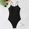 Traje de baño de una pieza estilo europeo y americano nuevo, Bikini sexy para chica hot, Corte ajustado, Estampado, Diseño sin espalda, Ropa de baño transfronteriza
