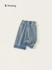 Ropa para Niños Youbao Jeans para Niñas 2026 Primavera y Otoño Nuevo Estilo Coreano Moderno Dobladillo Enrollado Pantalones Versátiles Pantalones de Pierna Ancha