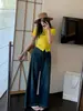 Cardigan de Punto Delgado Amarillo de Manga Corta con Atmósfera Única para Mujer Verano Nuevo Cuello Redondo Versátil Adelgazante Camiseta