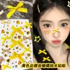 Adesivos faciais de laço branco, maquiagem de fã de Xue Zhiqian, adesivos faciais para show, strass, diamantes brilhantes, diamantes cintilantes
