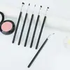 Venta Directa de Fábrica Transfronteriza de 6 Brochas Suaves para Sombras de Ojos, Brochas Negras Portátiles para Ojos y Cejas, Herramientas de Belleza Multifuncionales al por Mayor
