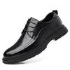 Sapatos sociais casuais sapatos masculinos de couro sapatos masculinos 2025 primavera novos negócios vento britânico noivo sapatos de casamento uma geração de cabelo