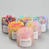 Banda de goma desechable de fuerte tracción continua para el cabello para niños, paquete de 500, no daña el cabello, color negro, cuerda gruesa para la cabeza del bebé