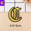 Parche Bordado con Letras y Números Romanos Antiguos Dorados con Adhesivo Termofusible. Insignia Bordada Parche Pequeño Emblema Parche de Tela Accesorios para Ropa