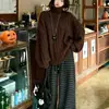 Suéter de gola alta em tricô de tranças liso estilo coreano para mulheres, nova coleção de inverno, com um design relaxado e estiloso, perfeito como uma camada interna de caimento solto.