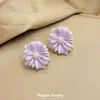 Aretes de Tachuela de Flor de Margarita Estilo Coreano Estilo Hada Accesorios de Aretes Frescos y Coloridos Pendientes de Personalidad Dulce y de Moda Accesorios para Orejas