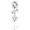 Artículo Popular Transfronterizo: Sol Oscuro y Luna Flor de Loto Espina Cinta Línea Tatuaje Tótem Medio Brazo Cintura Espalda Pegatina Amazon
