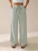 Pantalones de pierna ancha holgados de cintura alta para mujer, pantalones casuales rectos finos de verano, estilo retro artístico