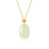 Novo pingente estilo chinês s925 prata de lei Xiangyun Ruiqi jade Hetian colar pingente de jade corrente da clavícula atacado