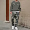 Traje Nuevo de Primavera y Otoño Transfronterizo para Hombre con Cuello Redondo Estampado 3D Ligero de Moda Sudadera Deportiva Casual y Pantalones