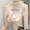 Camiseta Casual de Veludo para Meninas Camiseta Básica Versátil Camiseta de Manga Longa Nova Coleção Outono Infantil Camiseta Básica Tendência
