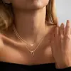 Novo Colar de Laço da Moda da Amazon Pingente de Coração Temperamento Corrente para Clavícula Presente de Aniversário Dia dos Namorados para Mulheres