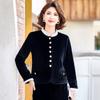 Abrigo de terciopelo de estilo otoñal para mujeres de mediana edad y mayores, nuevo abrigo corto elegante de lujo ligero de moda, ropa de mujer de color sólido