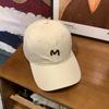 Boné feminino estilo coreano novo boné macio respirável protetor solar chapéu de aba larga boné de beisebol simples masculino letras M