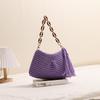 Bolsa de Hombro con Borlas de Algodón Tejido de Venta Caliente Transfronteriza Nueva Bolsa de Paja Plisada de Nicho para Mujer Bolsa de Playa para Vacaciones en la Costa