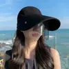 Sombrero de Sol de Verano Grande para Pasajero, Sombrero de Sol con Visera Amplia para Mujer, Cubre Rostro, Sombrero de Sol para Exteriores Todo Fósforo con Cordón para Capucha