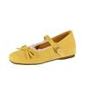 Sapatos de Salto Embutido Estilo Francês para Mulheres, Novo Modelo Primavera 2026, Combinados com Saias, Sapatos Mary Jane com Tira de Laço