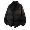 Jaqueta lisa 90% pluma de pato branca, reversível, leve e quente, jaqueta de inverno acolchoada da moda para casais, unissex, cor sólida