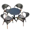 Silla de comedor exterior, taburete de patio, silla individual, silla de jardín de ratán de ocio para exteriores, silla de balcón exterior para cafetería y tienda de té con leche