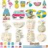 Adornos de Madera para Colgar de Verano Transfronterizos, Colgantes de Madera de Playa Hawaiana, Suministros de Decoración para Fiestas de Verano y Festivales