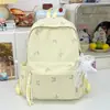 Mochila escolar estampada de color liso con temática de bosque otoñal, un diseño simple y fresco con gran capacidad, perfecta para un look juvenil de campus