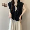 Camisa Sem Manga de Seda Estilo Preguiçoso Plus Size Decote V Solta Modeladora Verão 2025 Nova Casual Simples Top Tendência
