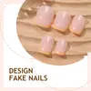 Unhas Usáveis Estilo Ins, Unhas Curtas, Unhas Usáveis Simples com Borda Francesa, Manicure, Unhas Postiças, Unhas Usáveis Curtas de Cor Pura
