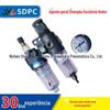 SDPC Shengda Pneumático Duas peças AFC2000A Filtro Válvula reguladora de pressão Processador de fonte de ar de névoa de óleo Dois copos