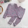 Ropa Cálida de Otoño y Pantalones Derong para Niñas Conjunto Floral Casual para el Hogar Pijama Conjunto de Dos Piezas de Moda Nuevo Otoño e Invierno 2025