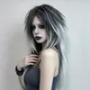 El suministro de productos para mujer de comercio exterior de AliExpress es estable: Pelucas de cosplay de Halloween estilo gótico hechas de fibra de alta temperatura, cobertura completa de la cabeza, venta al por mayor desde el fabricante