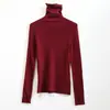 [No se aceptan devoluciones ni cambios en artículos con descuento] Suéter de punto de lana sin costuras de cuello alto para Otoño/Invierno, corte ajustado, que realza la figura y perfecto como capa base