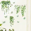 Pegatinas de Enredadera Verde Transfronterizas para Embellecer Paredes, Estilo Fresco y Sencillo para Paredes de Dormitorio y Sala de Estar, Autoadhesivo de PVC