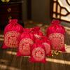 Bolsa roja de boda bolsa de boda bolsillo de la novia bolsa de brocado dote brocado regalo bolsa de dulces de boda