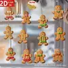 Decoraciones Navideñas de Madera de 24 Piezas Transfronterizas Hombre de Jengibre Adornos Navideños de Madera Colgantes Decoración para Fiesta en Casa y Jardín