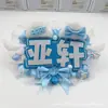 Etiqueta de nombre personalizada para soporte de abanico con doble letra, producto terminado de tela no tejida con letras reflectantes, colgante creativo para soporte de abanico puramente hecho a mano, mercancía de la comunidad de abanicos