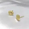 Brincos de Nuvem de Gelo em Prata de Lei S925/Latão para Mulheres, Tarraxas de Abóbora da Moda Personalizadas, Acessórios de Orelha Elegantes Estilo Ins